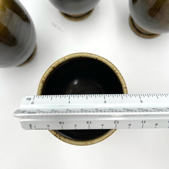 VINTAGE Thai Celadon RARE wine glasses olive green - set of 4 - Picture 9 of 13